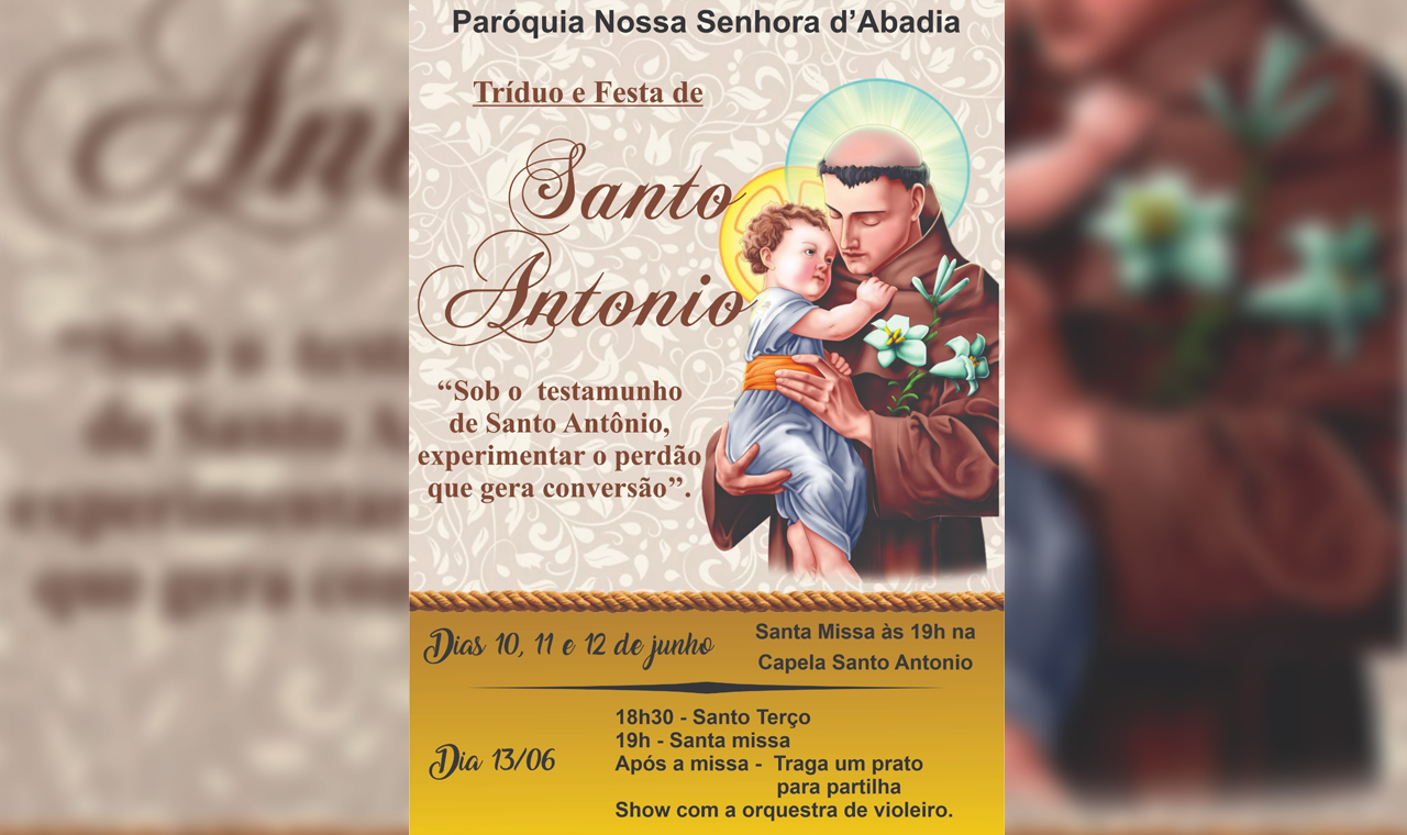 Paróquia Nossa Senhora d'Abadia Celebra Tríduo e Festa de Santo Antônio