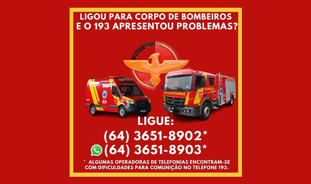 Problemas no 193: Corpo de Bombeiros Disponibiliza Números Alternativos