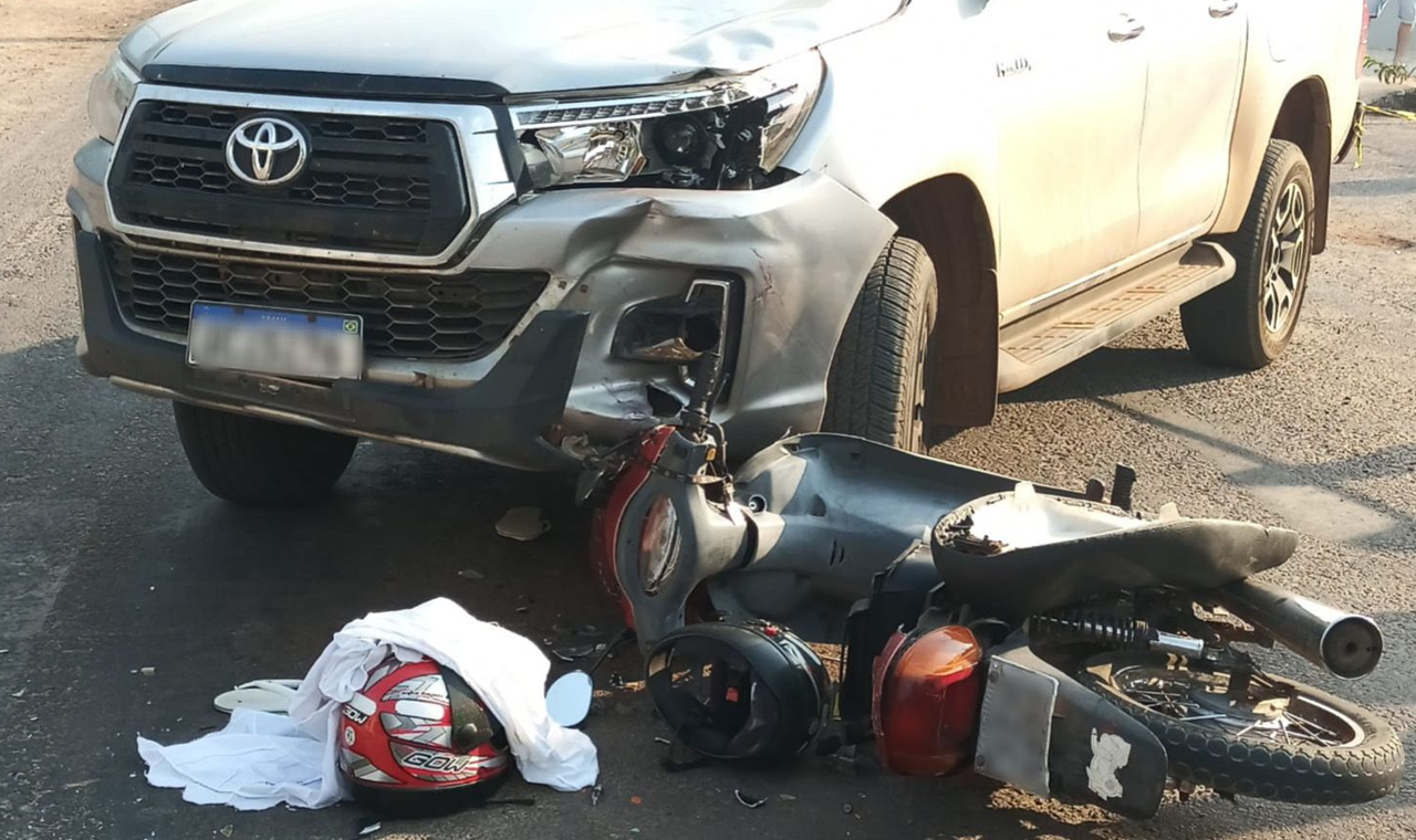 Acidente de Trânsito entre Caminhonete e Motocicleta Deixou Menor Ferido em Quirinópolis