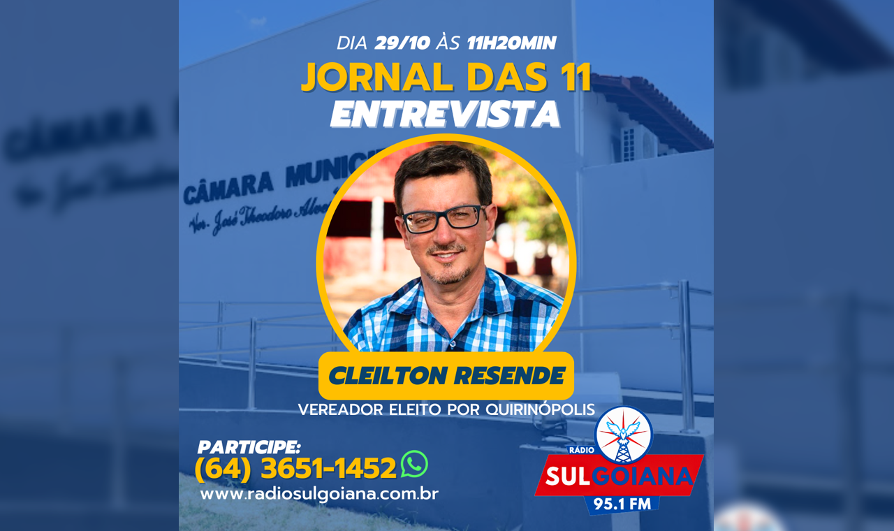 Vereador Cleilton Resende participa de entrevista ao vivo na Rádio Sul Goiana